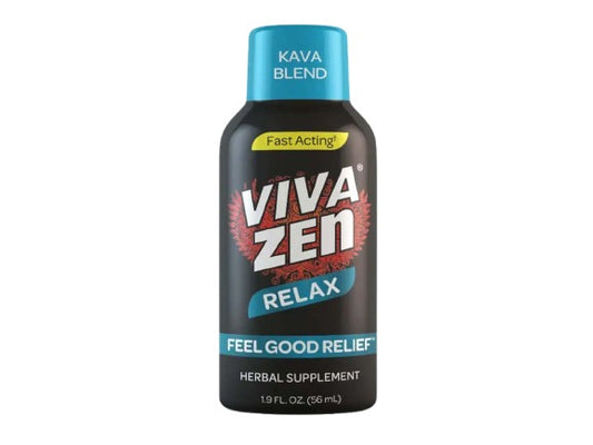 Viva Zen Kava Relax Blend Shots "Feel Good Relief" 12Ct- Blue