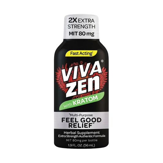 Viva Zen Kratom Shots "Feel Good Relief" 12Ct Mit 80 Mg 2X- Silver